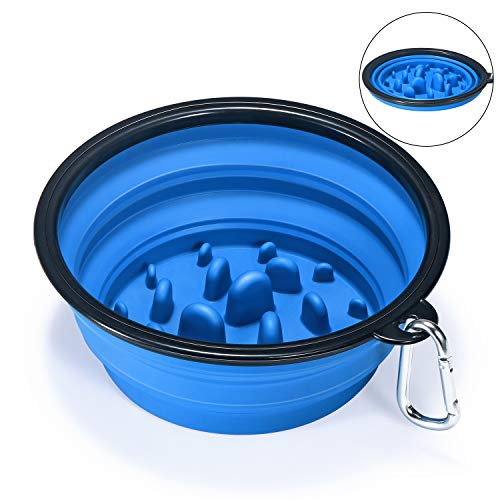 EAXBUX Portable Dog Slow Feeder Bowl