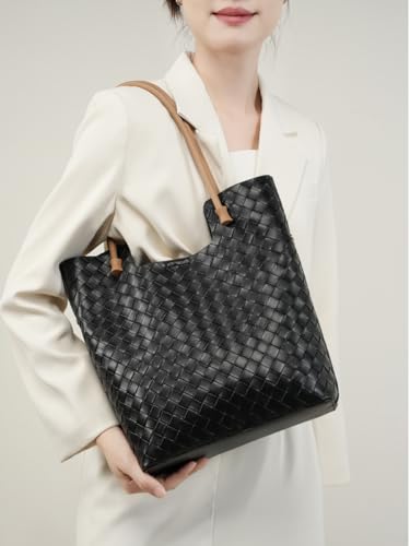 Bolso Tote tejido para mujer, ligero, estructurado miniatura 5