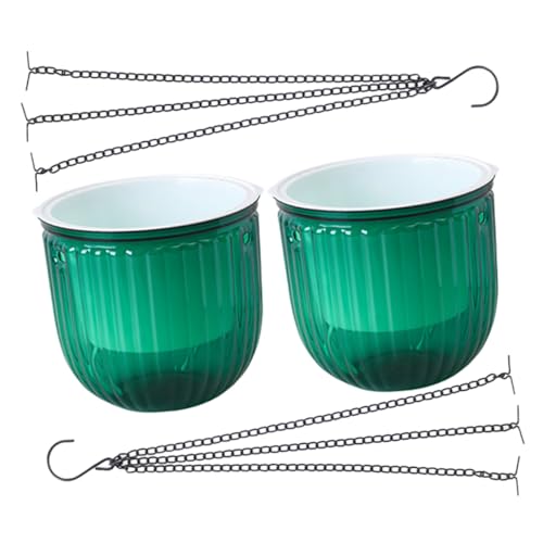 CIYODO 2 pezzi Vasi Sospesi in Resina con Autoinnaffiamento e Drenaggio Portavaso Grande Capacità per Piante da Interno ed Esterno Resistente Urti e Sole per Fioriere Appese e Piante