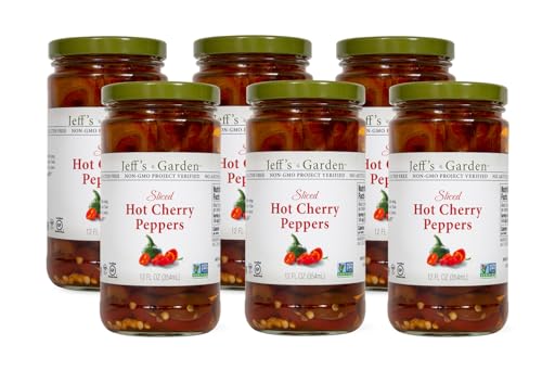 Jeff's Garden Sliced Hot Cherry Peppers | Non-GMO, Gluten Free,