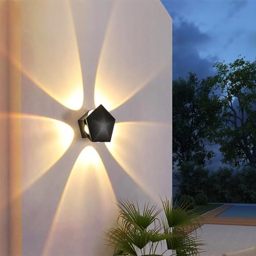 Image of Groeien 10W Pentagram Shape Waterproof LED Five Way Indoor Outdoor Exterior Wall Light (Warm White,ABS Plastic) (1)