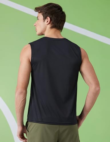 Image of Amazon Brand - Symbol Men's Polyester Color Block Active Regular Fit Sports | Round Neck | Sleeveless T-Shirt