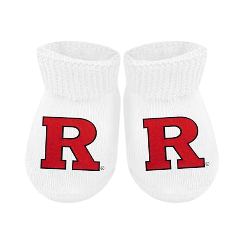 Baby Bootie Sock - Rutgers Scarlet Knights - White - Newborn - 6 Mos