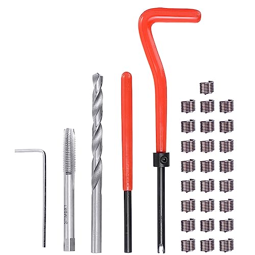 Gasea 30PCS M6 Metric Thread Repair Insert Kit for Helicoil Car Auto Repair Insertion Tool Thread Restoring Kit M6 x 1.0mm