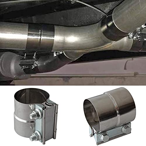 Image of Exhaust Band Clamp 2.5 Inch Joint Exhaust Pipe Muffler Clamp Band 304 Stainless Steel(4 Pack 2.5 inch Lap Joint Exhaust Clamp)