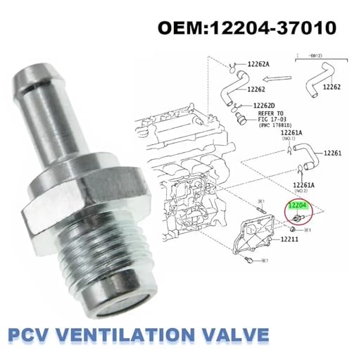 Soupape de ventilation de carter PCV 12204-37010 auto rechange