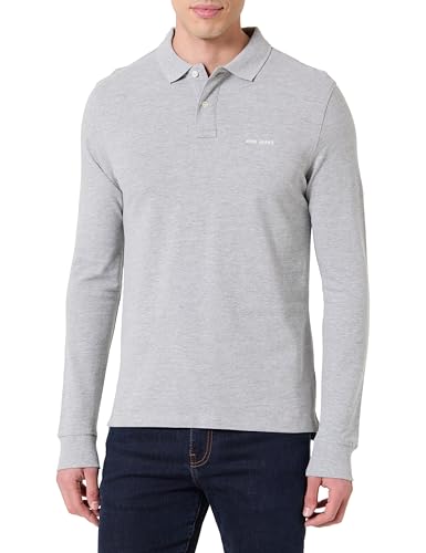 Pepe Jeans Men's M Basic Long Polo Polo, Grey(Marl Grey), M