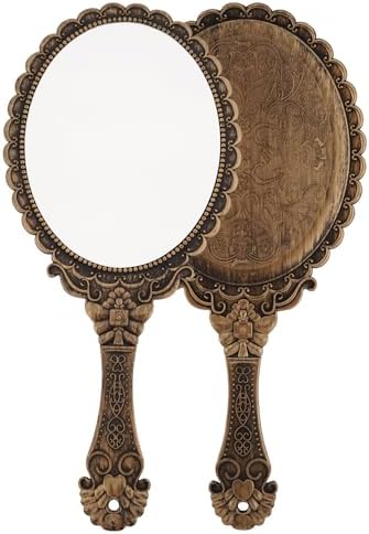 XPXKJ Hand Mirror Vintage Handheld Mirror with Handle Vanity Makeup Mirror Travel Mirrors