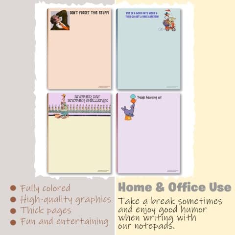 Miniatura 4 de Stonehouse Collection Paquete de 4 divertidos blocs de notas surtidos, bloc de notas de lista de tareas diarias, bloc de notas, suministros de