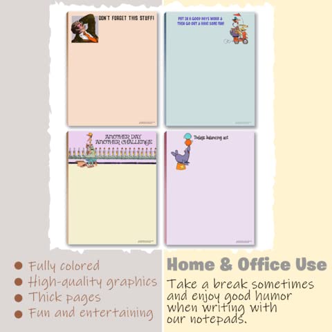 Image of Stonehouse Collection in 4 Funny Assorted Notepads Pack, Daily To Do List Notepad, Memo Pads, Office & Stationery Supplies Perfect for Funny Gifts for Coworkers, Friends, Boss & Family