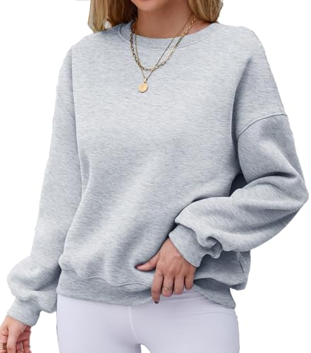 Hount Women's Gray Crewneck Sweatshirt Hoodie Casual Fleece