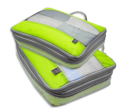 Lewis N. Clark Electrolight Packing Cube Set, 2-Pack, Neon Lemon, One Size