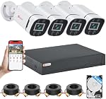 8CH H.265+ 3K Lite Wired CCTV Security Camera System with Human Vehicle Detection, 4X IP68 5MP Surveillance Camera for Indoor Outdoor, 512GB Hard Drive for 24-7 Recording, Remote Access | 512GB Hard Drive DVR for 24-7 Recording, with Human Vehicle De