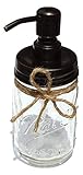 The Southern Jarring Co. Stainless Steel Mason Jar Soap Dispenser with Oil-Rubbed Bronze Finish - Modern Farmhouse Liquid Soap Pump for Kitchen or Bathroom