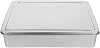 VOSAREA Stainless Steel Covered Baking Pan Nonstick Cake Pan for Tiramisu and Mousse Cakes Ideal 33x28x6 Baking Container for Home Use Silver Finish and Food