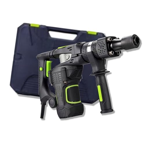 Electric Demo Chipping Hammer with Includes Grease, Tool Bag and Chisels, Lightweight, Demolition Jack Hammer, 360°C Swiveling Front Handle for Construction & Renovation