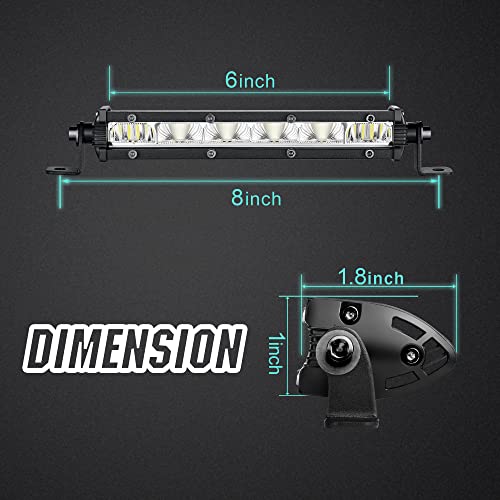 Slim 6 Inch 30-Watt 3000-Lumen Spot Flood Combo Beam Ultra-Thin Offroad Driving Fog Work Lights Single Row Led Light Bar For Truck Atv Utv Suv Boat, 12V #TOP4