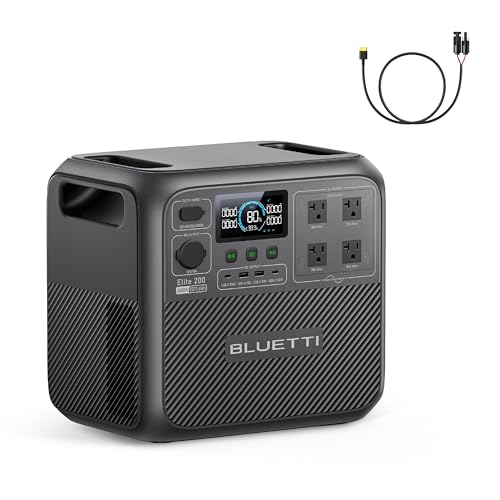 BLUETTI Elite 200 V2 Portable Power Station with Solar Charging Cable, 2073.6Wh LFP Battery Backup...