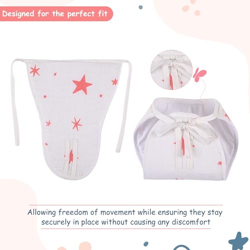 Image of Kuber Industries Pack of 6 Washable & Soft Padded Baby Cotton Nappies & Diapers | Reusable Cotton Langot for Baby 0 to 6 Month - Large | White