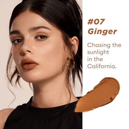 Image of ITY Velvet Matte Finish Lip Stain-Mousse Textured Lip Clay, Orange Shade, Conceals Lip Lines, Rich Pigment Lip Tint Lipsticks, 0.14 oz (4g) in Ginger