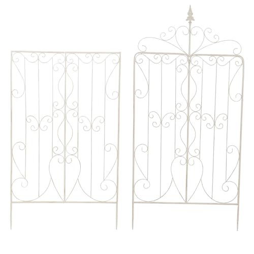Sungmor 2 Pack Large Garden Trellis for Climbing Plants, 92.5 Inch Tall Rustic White Garden Metal Trellis, Decorative Trellis for Outdoor Rose Vines Cucumbers Support, Greenhouse, Flowerbed, Backyard by Sungmor - Image 2