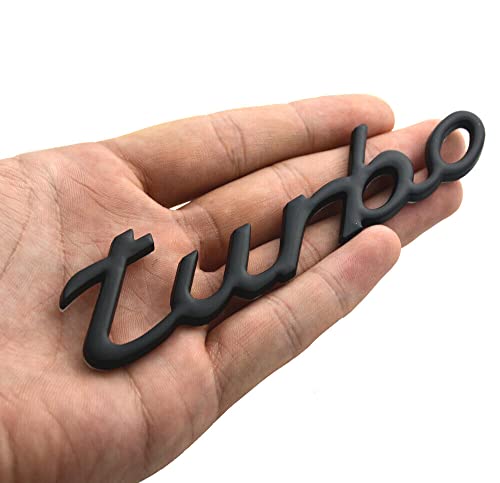 1X Universal Turbo Emblem 3D Letter Metal Badge Logo For Car/Truck/Suv/Pickup Side Door Fender Rear Liftgate (Black) #TOP1