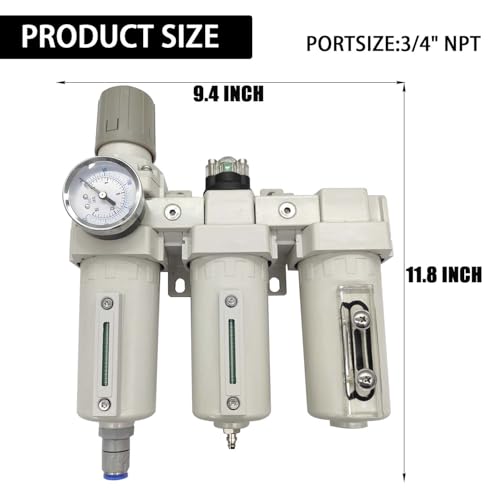 Système de séchage de l'air 3/4" NPT à 3 étapes avec régulateur 240 PSI YSIL