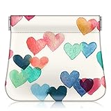 Fintie Squeeze Coin Purse, Fintie PU Leather Coin Pouch Change Holder for Woman (Raining Hearts)