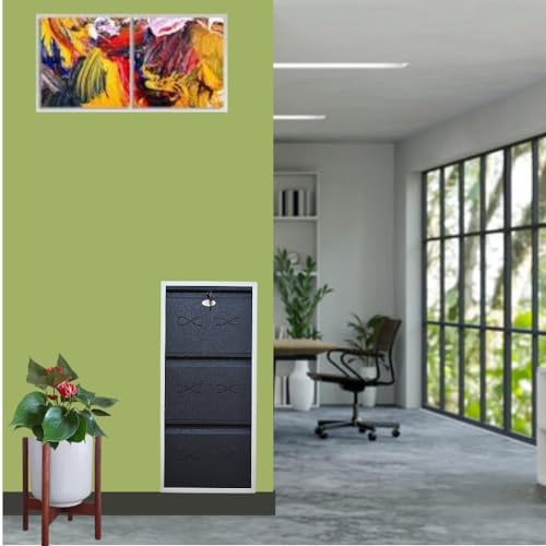 Image of I Metal Shoe Rack I Slim and Wall Mounted I 3 Shelves (Grey Colour) I Coad LC 2S-03 GR I Height 43 Inches, Width 20 Inches, Depth 5.5 InchesI 3 Years Warranty.