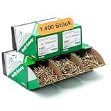 PARCO Spanplattenschrauben Sortiment 1400 Stück – Holzschrauben Set (3x30 mm bis 6x100 mm) mit TX & Gelb Verzinkt – Universalschrauben mit Senkkopf – Profi Schraubenset für Holz & Spanplatten
