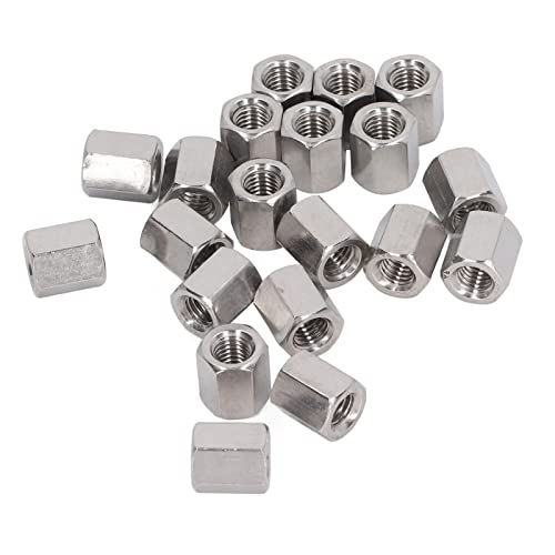 20 Peças M8x1.25 Porca De Acoplamento Hexagonal, Porca De Aço Inoxidável, Fixadores Rosqueados, Porc