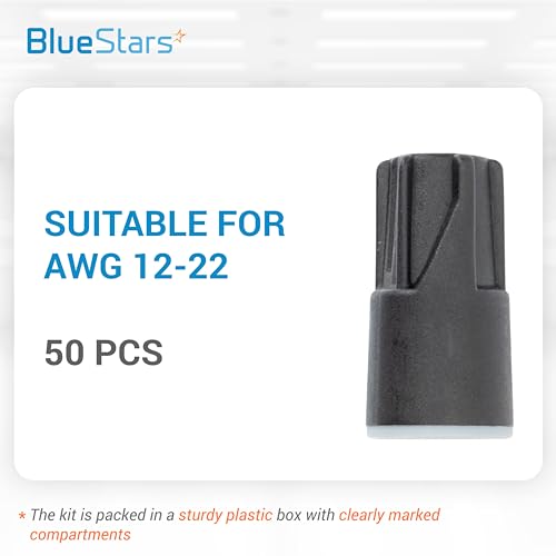 BlueStars 50 PCS Waterproof Wire Nuts AWG 12-22, 600V Outdoor Electrical Wire Connectors, Twist Nuts Caps Wire Caps for Sprinkler Led Landscape - Thumbnail 2