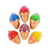 Squeezy Bead Food Fidget Sensory Squeeze Toy, 6 Ct (Ice Cream Cones, 6 Ct)