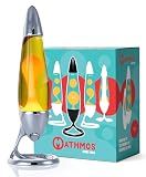 Mathmos Lámpara de lava Neo plateada, probada como segura para niños | Lámparas Amarillo y Naranja de baja temperatura y seguridad integrada | Lava de larga duración rellenada a mano en Gran Bretaña