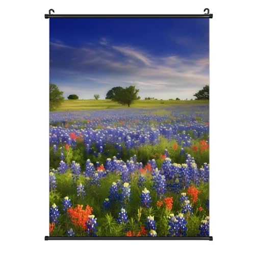 Toile Texas Bluebonnets avec crochet amovible facile a accrocher format 40,6x61 cm