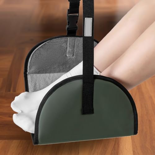 Reposapiés para hamaca de avión - Eslinga de pie de viaje más larga con longitud ajustable, reposapiés oscilante comodidad para la pierna para el tren de avión, oficina, hogar, debajo del escritorio - imagen 3