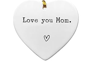 Beautiful Ceramic Heart Ornament with Thoughtful Message, The Perfect Keepsake for Mom