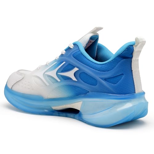 Image of Action | Athleo | TURBO-403 | Men's | Lace-Up | Running | Shoes | Trendy | Lightweight | Comfortable | Durable | Sports | Shoes White-Sky-Blue