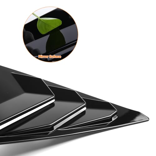 Image of Thenice for 11th Gen Civic Racing Style Rear Side Window Louvers Air Vent Scoop Shades Cover Blinds Compatible with Honda Civic Hatchabck Type R 2022 2023 2024 2025 2026 -Glossy Black