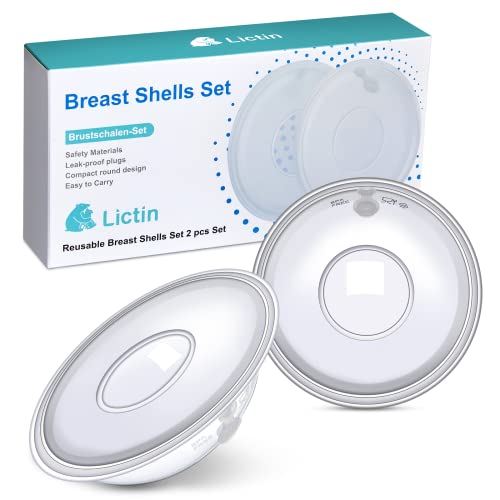 Lictin Milk Collector Catcher for Breastmilk – Breast Shells & Milk Catcher for Breastfeeding Relief (2 in 1), Protect Sore Nipples for Breastfeeding, Collect Breast Milk Leak for Nursing Moms