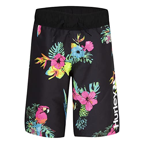 Hurley Boys' Pull On Swim Trunks, Multi/Parrot Floral, 2T