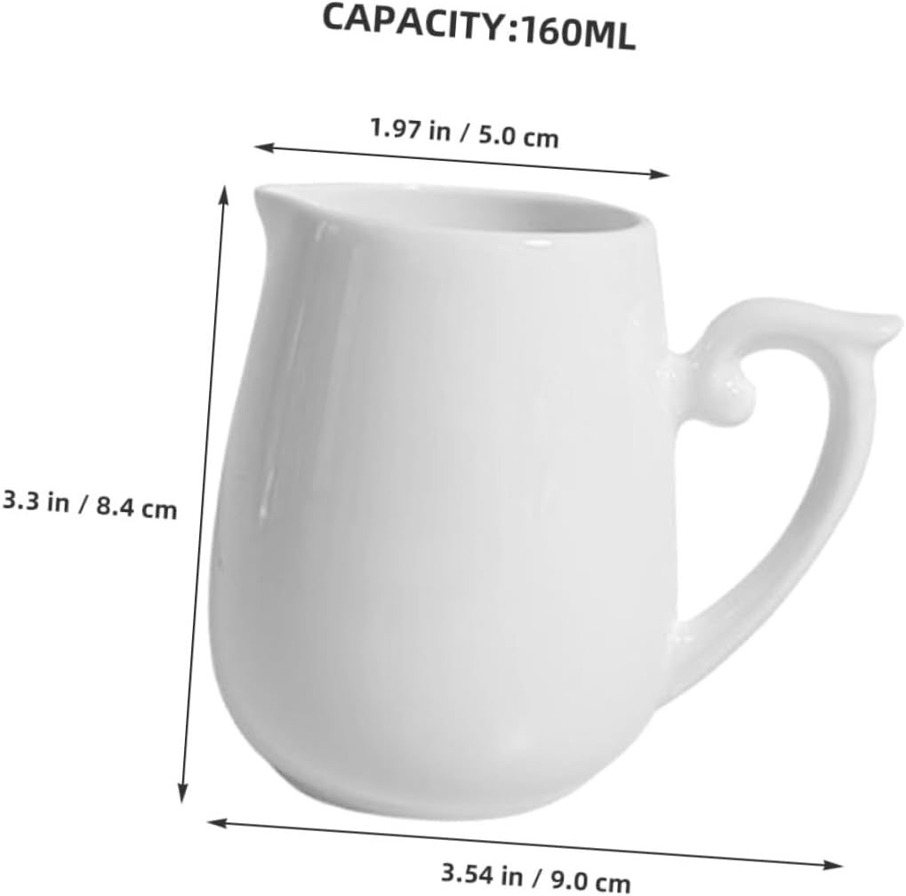 5pcs Ceramic Jug Stylish Syrup Pitcher for Coffee Sauce Lattes Modern Design Easy to Handle for Coffee Bars Home Use