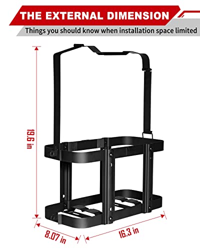 Image of 2 Pack Upgrade Jerry Can Mounting Holders, 5 Gallon (20 Liter) Black Double Lockable Jerry Gas Can Holder Racks