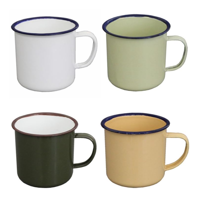 Gatuida 2er Set Emaille Becher - Rostfreie Camping Tassen Für Heiße & Kalte Getränke