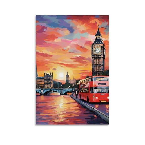 Décoration murale Premium Londres cityscape en toile 20x30inch