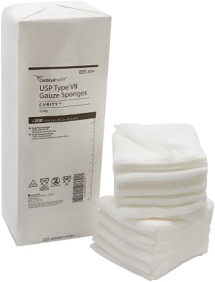 COVIDIEN Sponge Dressing Curity Cotton 12-Ply 4 X 4" Square (#2634, Sold Per Case)