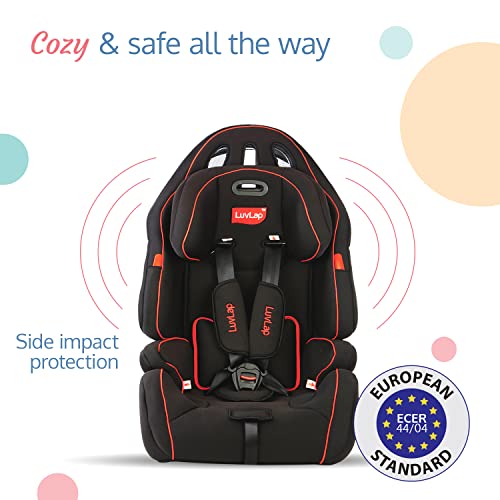 Image of LuvLap Premier Baby Car Seat Suitable for 9 Months - 12 yrs Child (9-36 kg), Black, Certified as per ECE R44 / 04, 5 Point Safety Harness, Ensures Optimal Spine Position