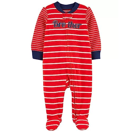 Image of Carter's Baby Boys' Cotton Zip-up Sleep N Play (Little Brother Stripe, 3 Months)
