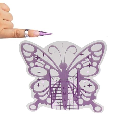 BeautyLeader 100PCS Nail Extension Form Sticker Butterfly Design Acrylic Tips Nail Art Decoration DIY Nail Gel Curl Bulider