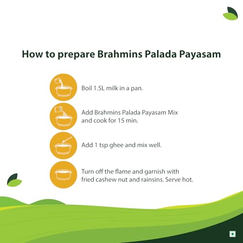 BRAHMINS Palada Payasam Mix A Vegetarian Promise| Ready to Cook Dessert Mix| Ideal for Cooking Sweet Porridge| 100% Vegetarian| 200 G x 3| 3 Packs,Unflavoured
